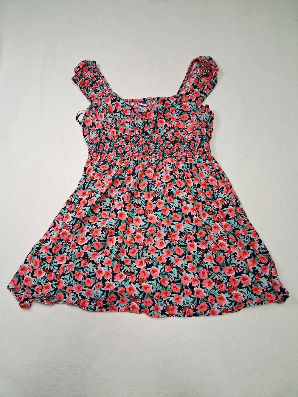 Old Navy Pink Floral Smocked Tank Top
